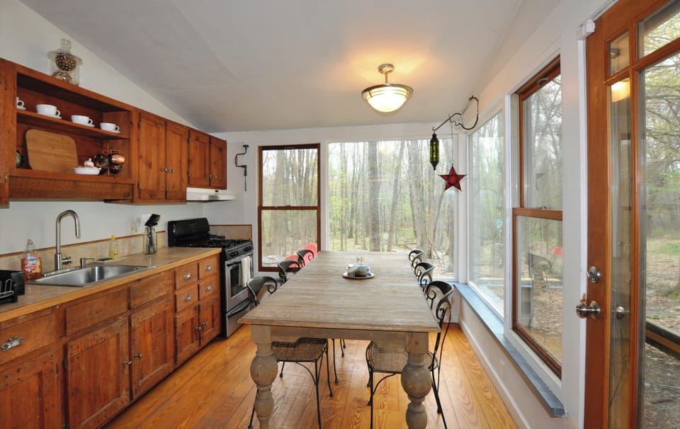 The kitchen - Rustic, with modern appliances.