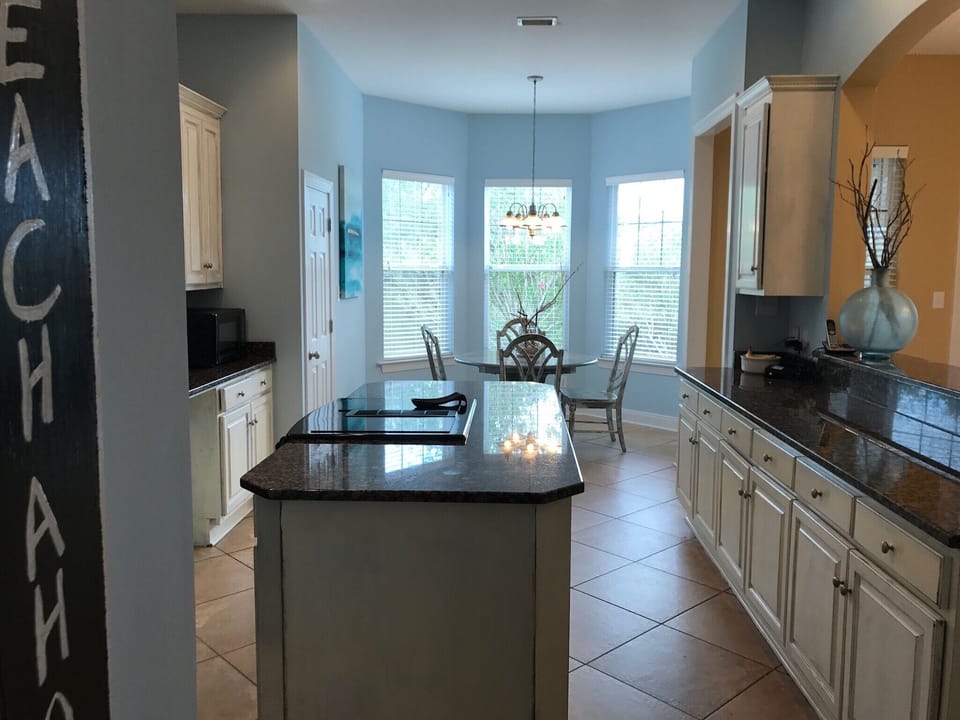 view of kitchen from garage door