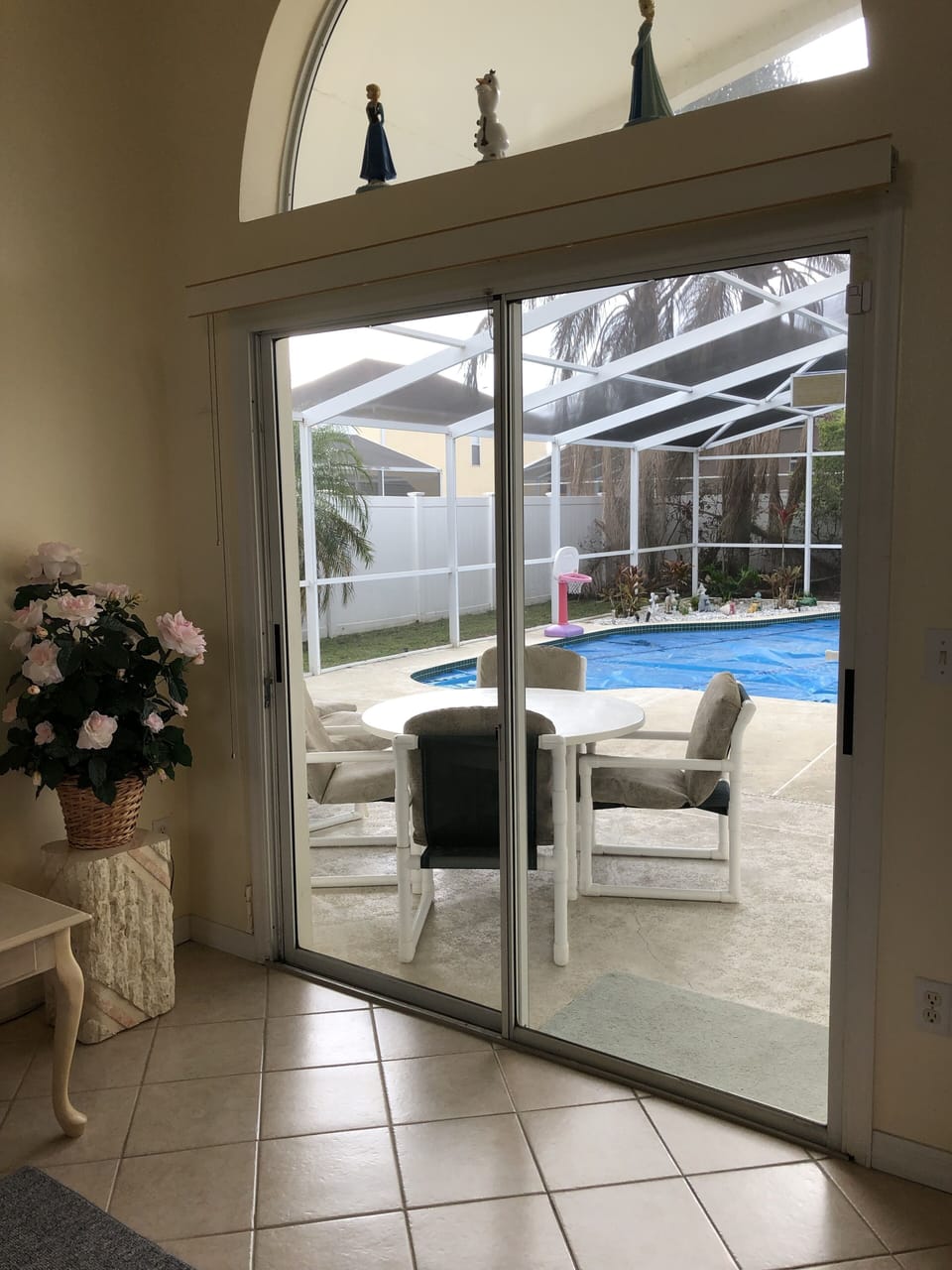 Pool view from living room