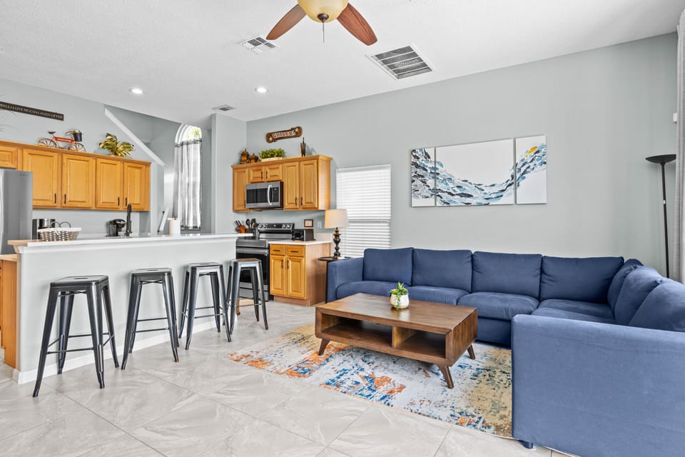 Family room and kitchen for being together as a family 