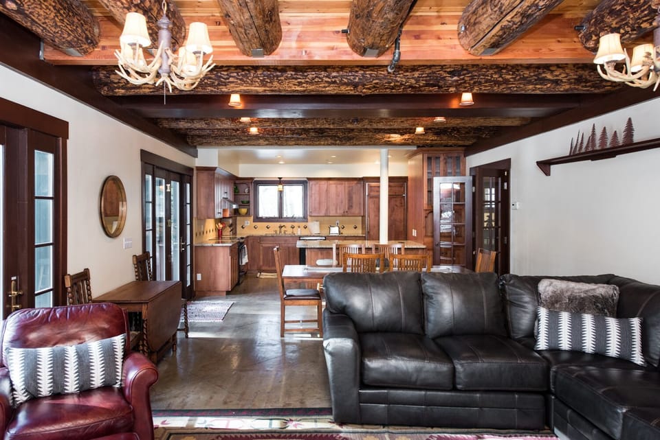 Living room, dining room, and kitchen