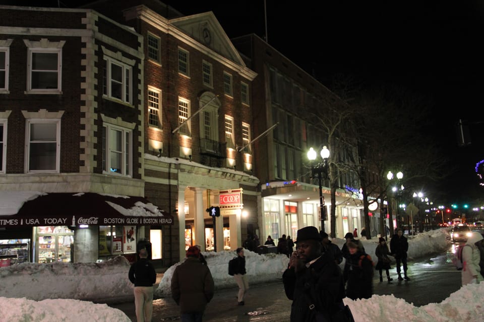 Harvard Square Cambridge 3-4 miles away.  Easily accessible by subway