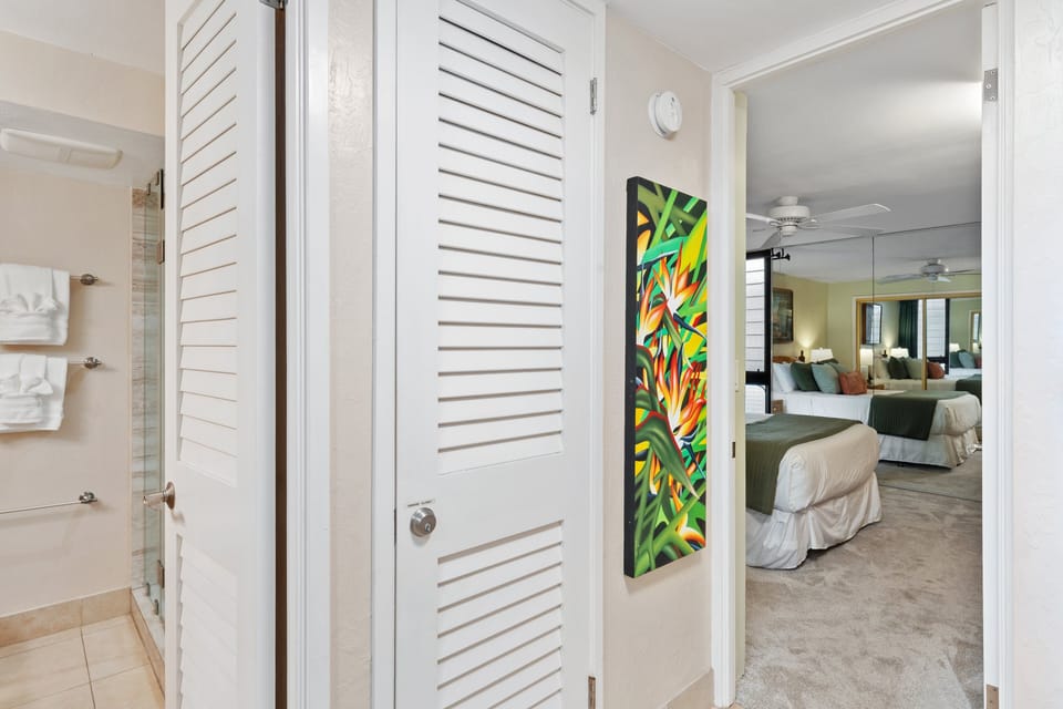 Convenient layout with easy access to bedroom and bathroom.