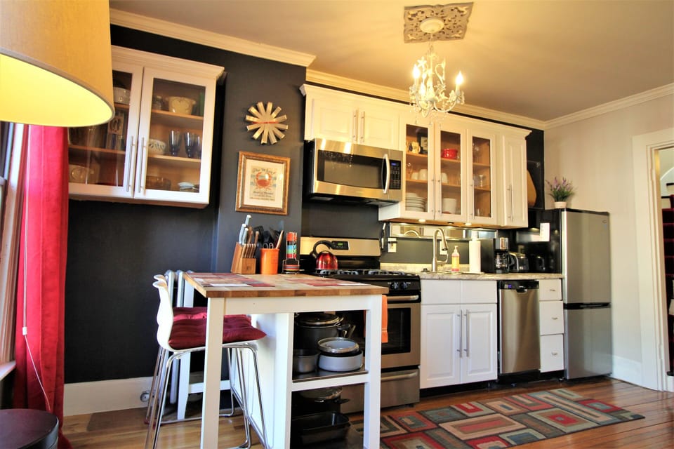 Kitchen with all of the goodies needed to cook..