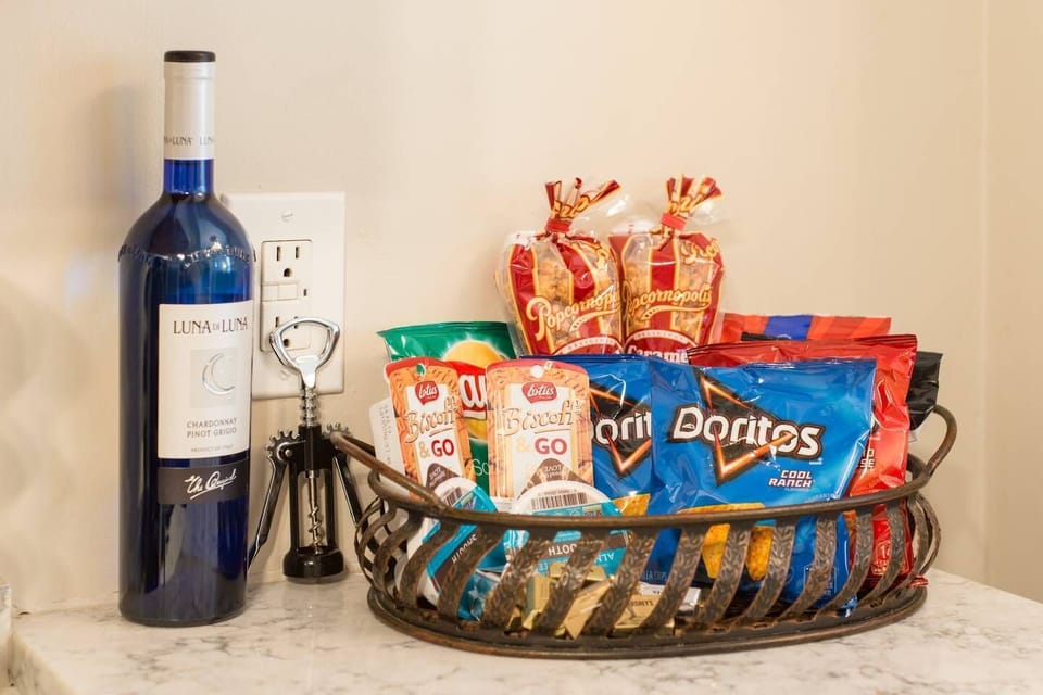 Wine and Snacks on us