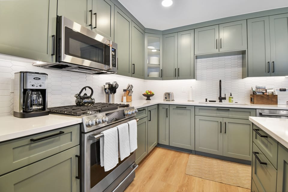 Main Level Kitchen with Professional Appliance including Gas Range Coffee Maker