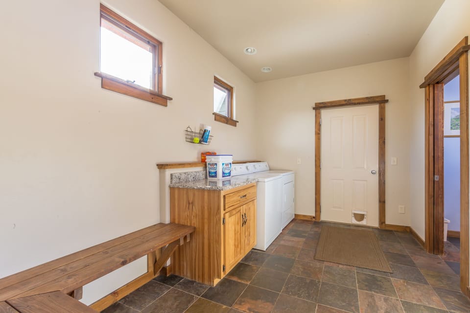 Mud room and door out to garage. 