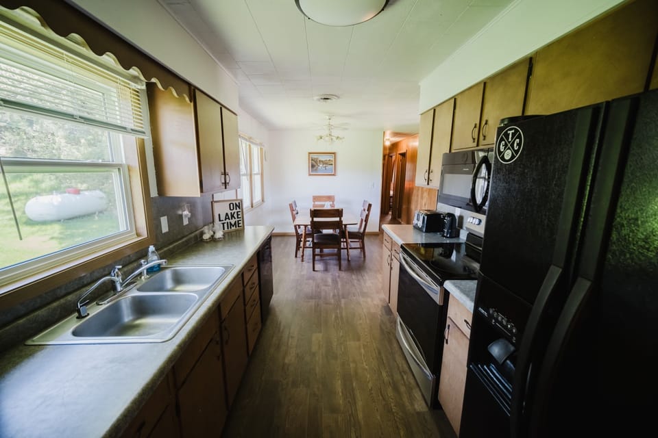 The home has 2 dining rooms and 3 dining tables.  Room for all!