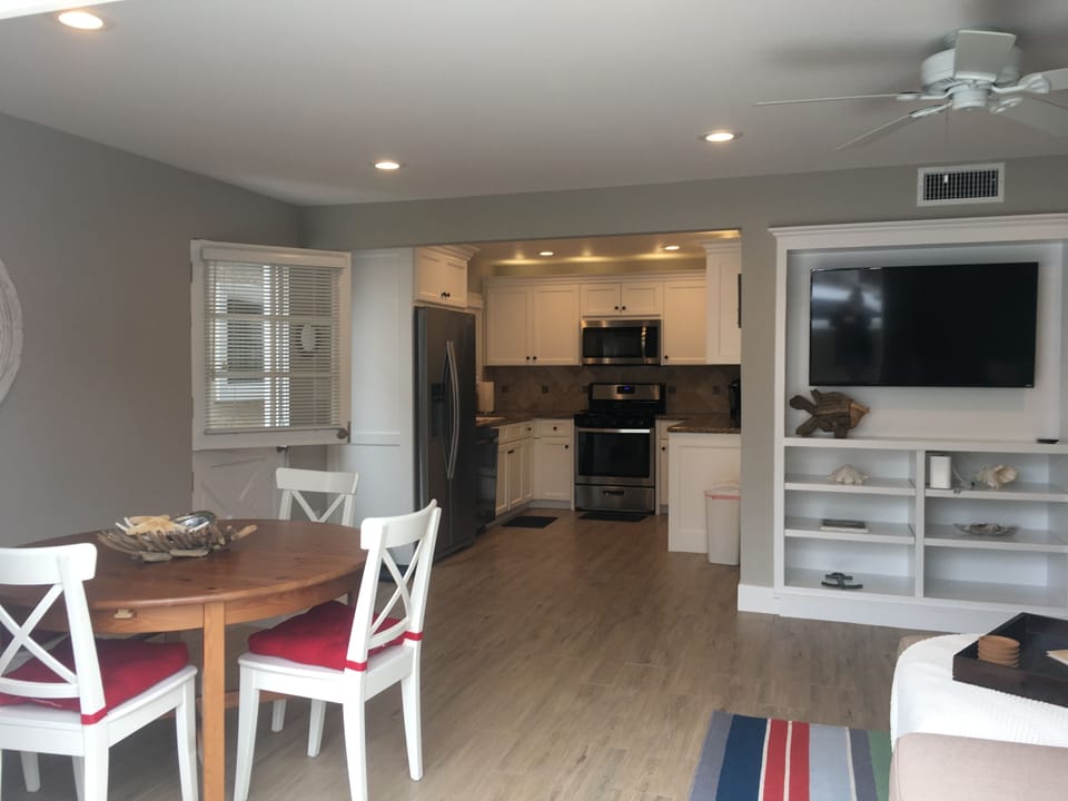 Open floor plan with dutch door
