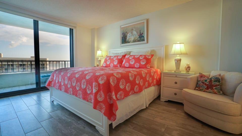 Sea Mar Master bedroom with beautiful ocean view overlooking South Beach.