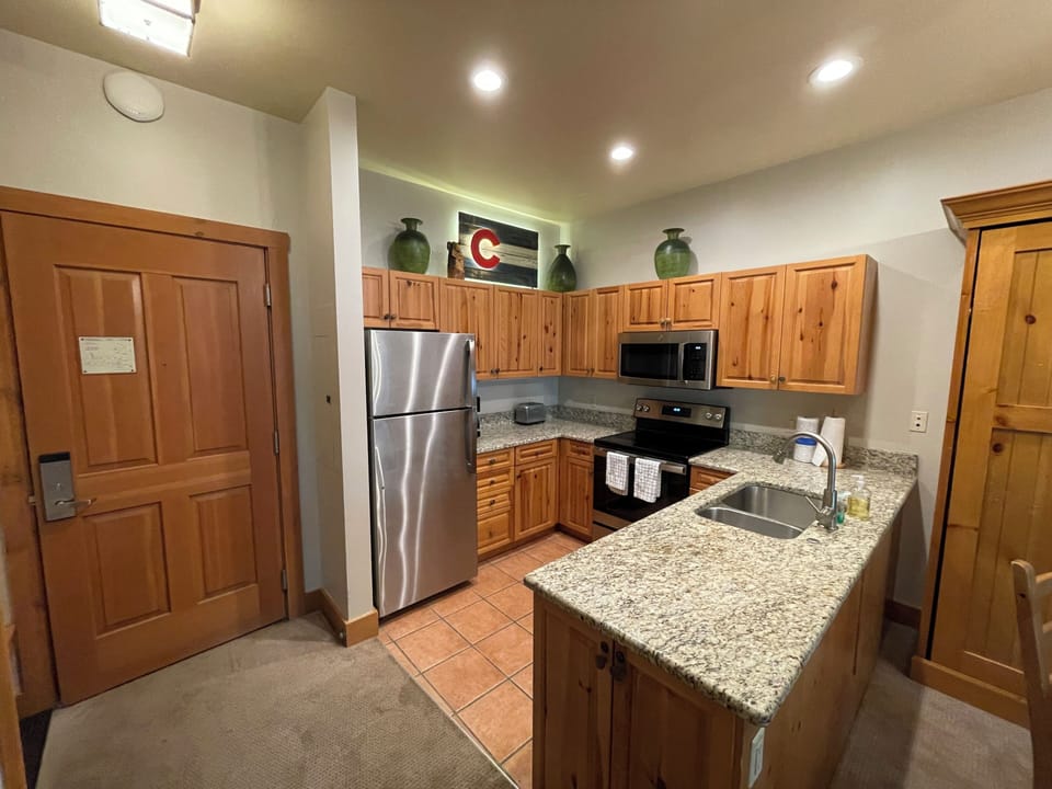 Kitchen stocked with everything you'd need.