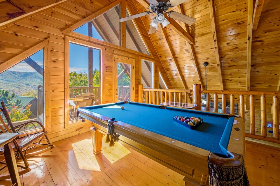Play pool or arcade games with mtn views!
