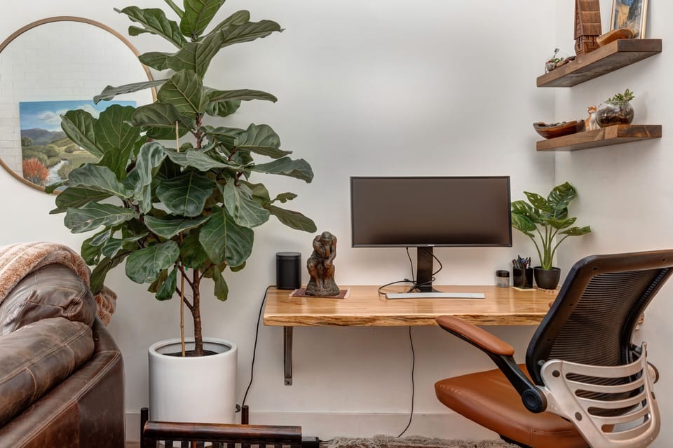 office desk off the kitchen
