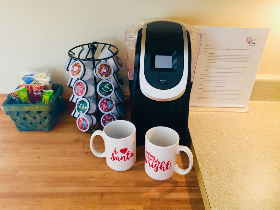 Snacks are waiting for you when you arrive and there is always coffee!