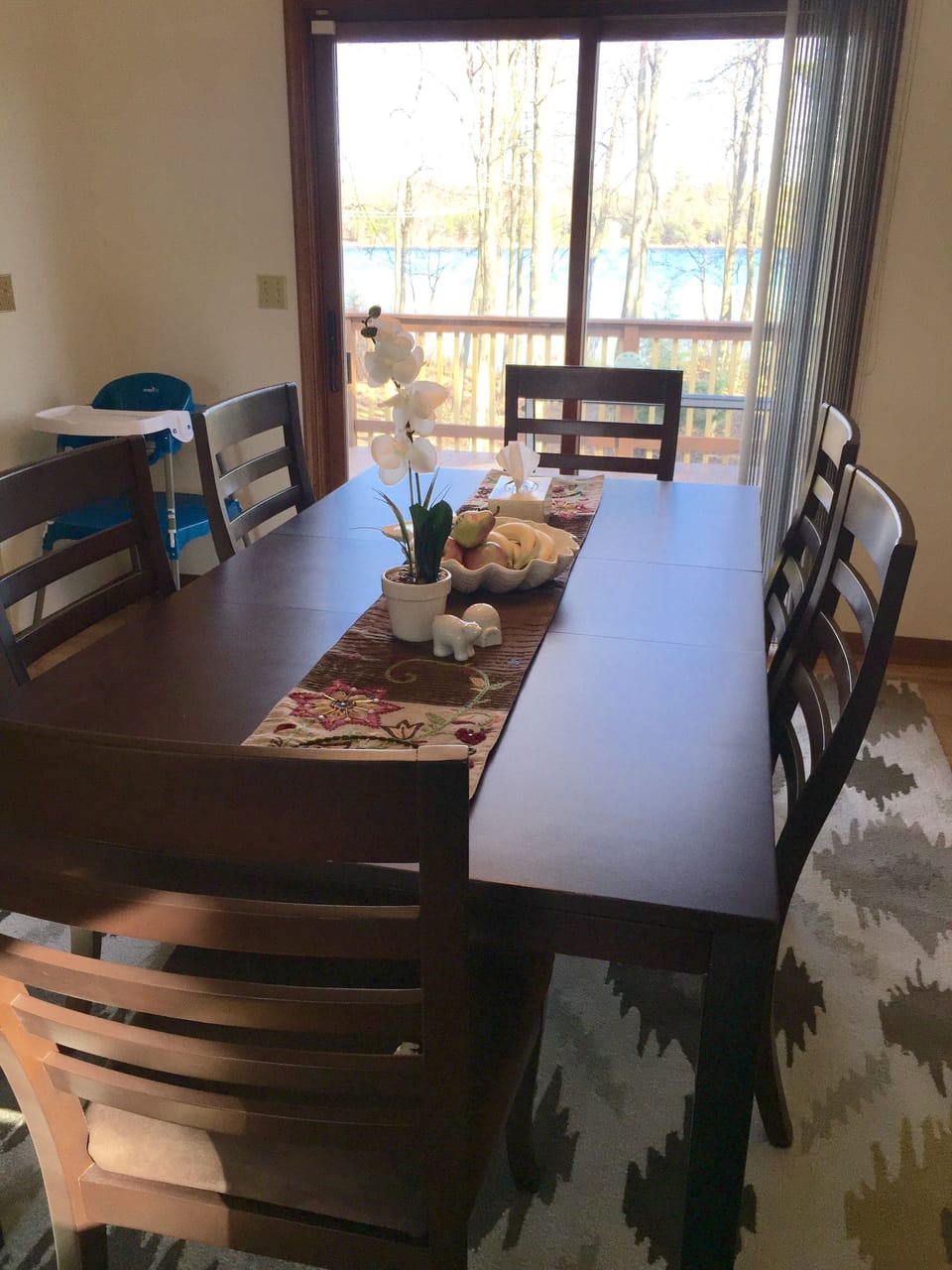 Dining room steps out to the deck