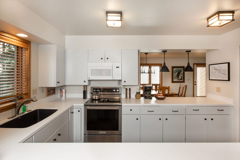 Kitchen with pass through to dining room