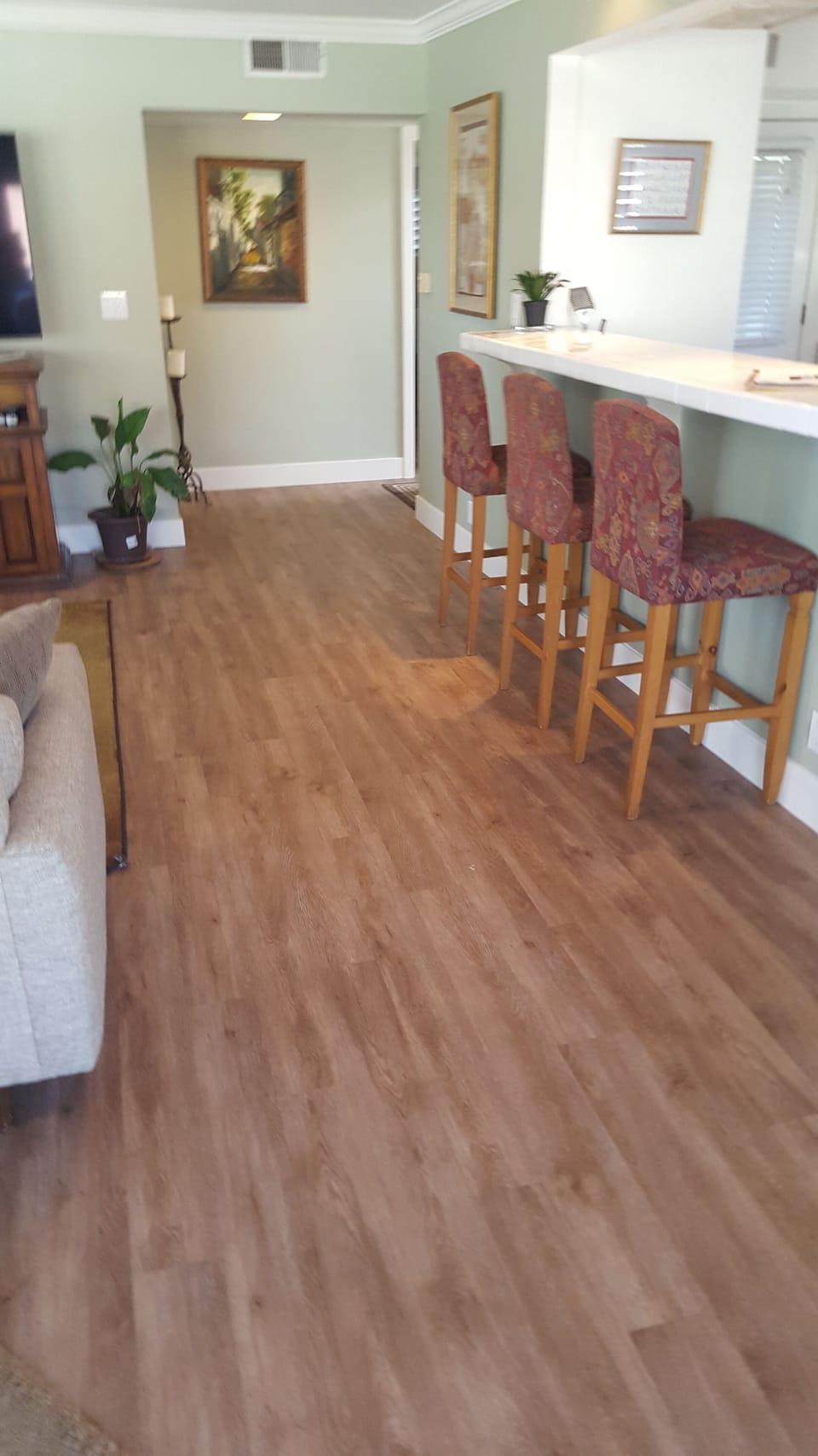 New flooring, baseboards and paint 
