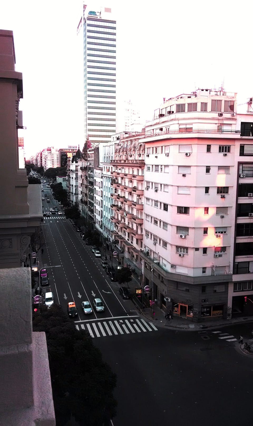 View from the balcony on the left to Avenida Belgrano heading  Ave. 9 De Julio 