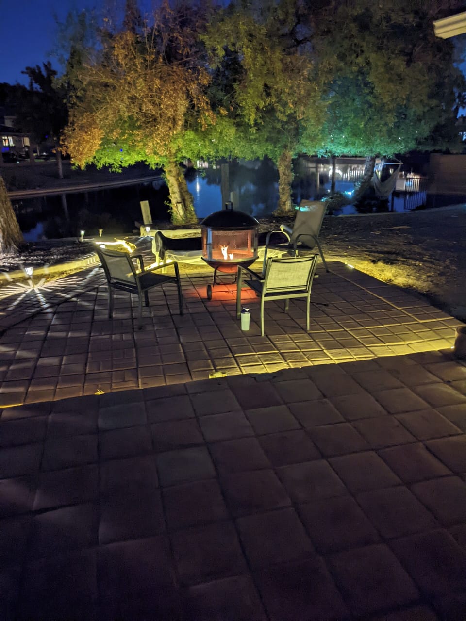 Backyard - Lakeview at night