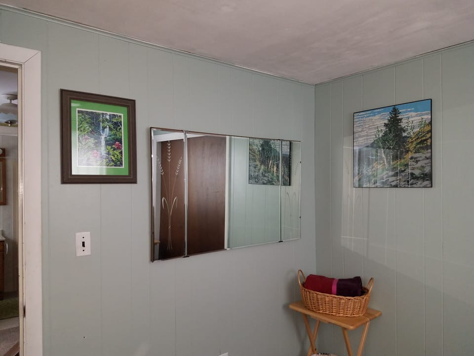 nicely decorated with travel photos throughout