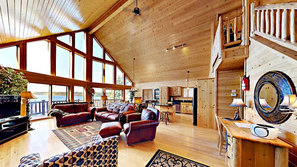 The home features an upper and lower living area with room for the family to spread out.