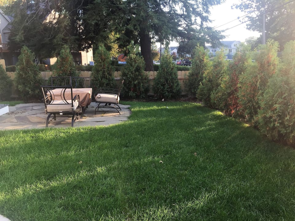 Enjoy your own private yard with firepit table for marshmallow roasting!