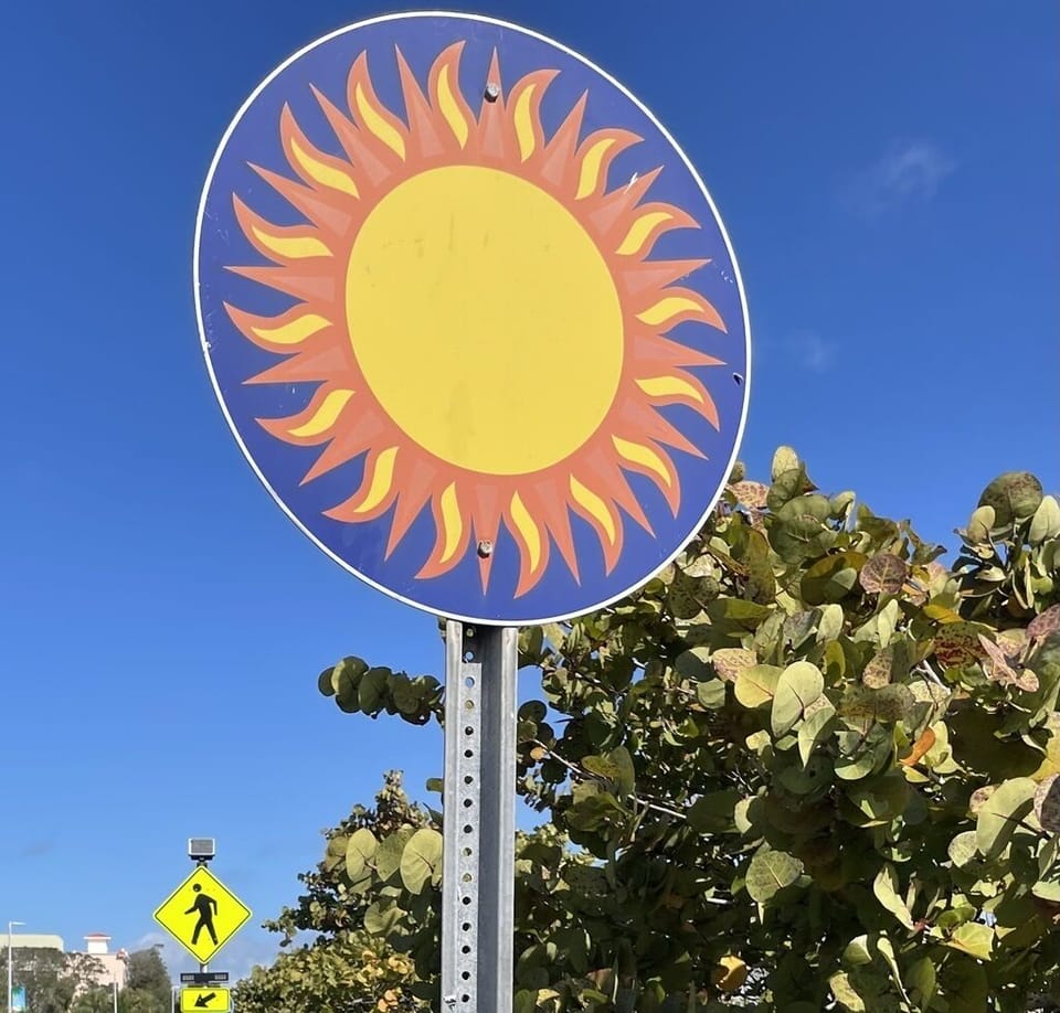Trolley pick-up and drop-off sign