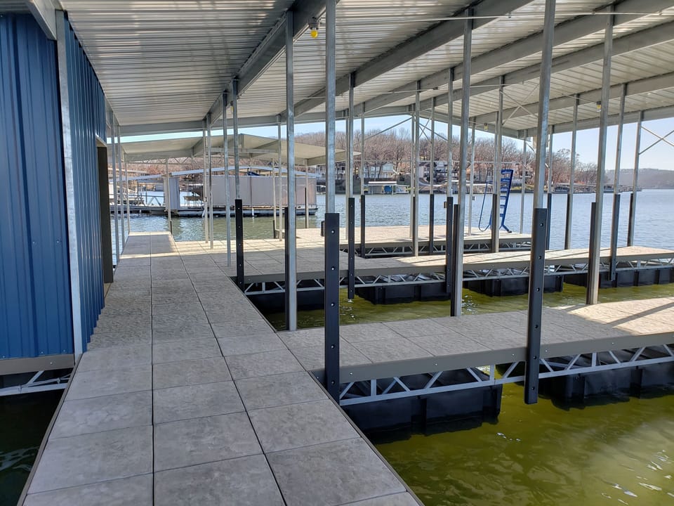 Dock with two slips for guests to use. 12 X 34 and 10 X 24.