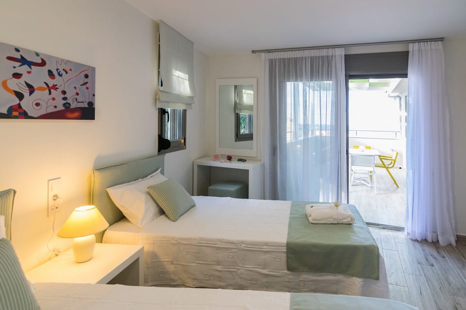 Luxury villa,Panormo,Rethymno,Twin beds bedroom