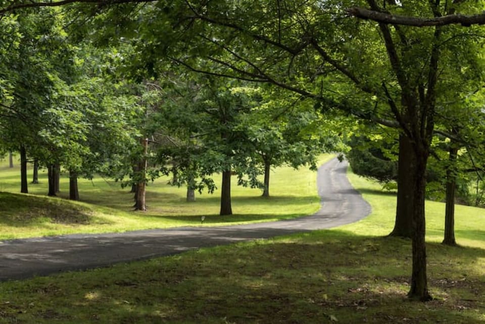 Long meandering driveway to estate is over 1/8 mile long...complete privacy!