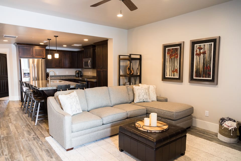 Living room with queen size pull out sofa