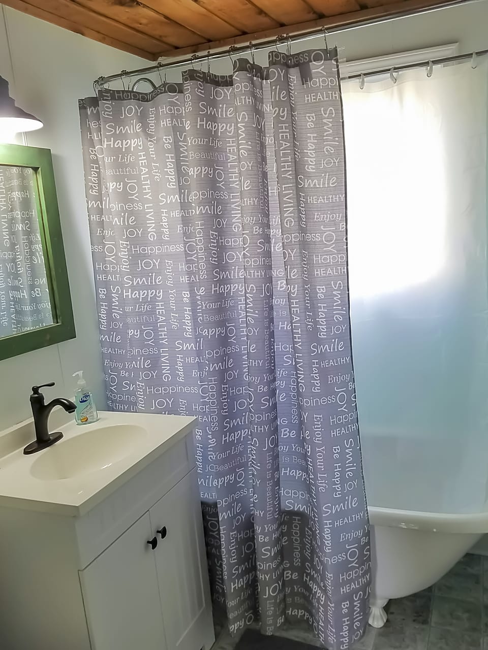 main floor bath updated with claw foot tub/shower