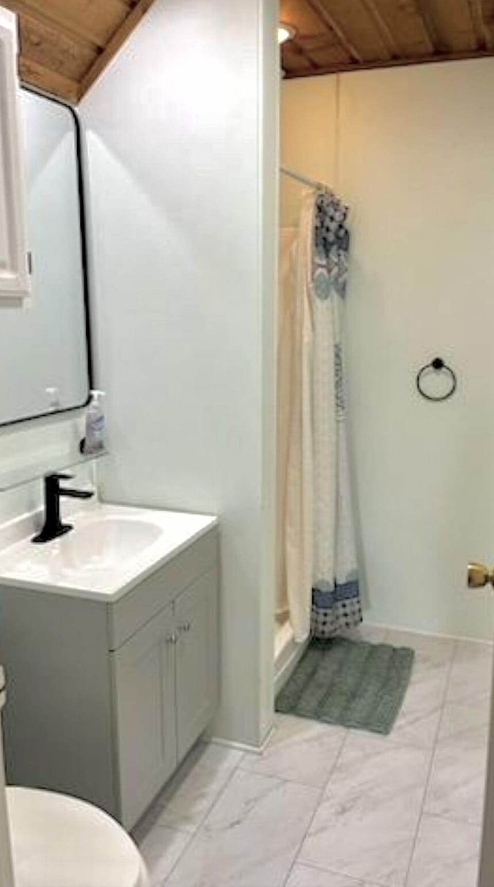 Upstairs bathroom with walk in shower