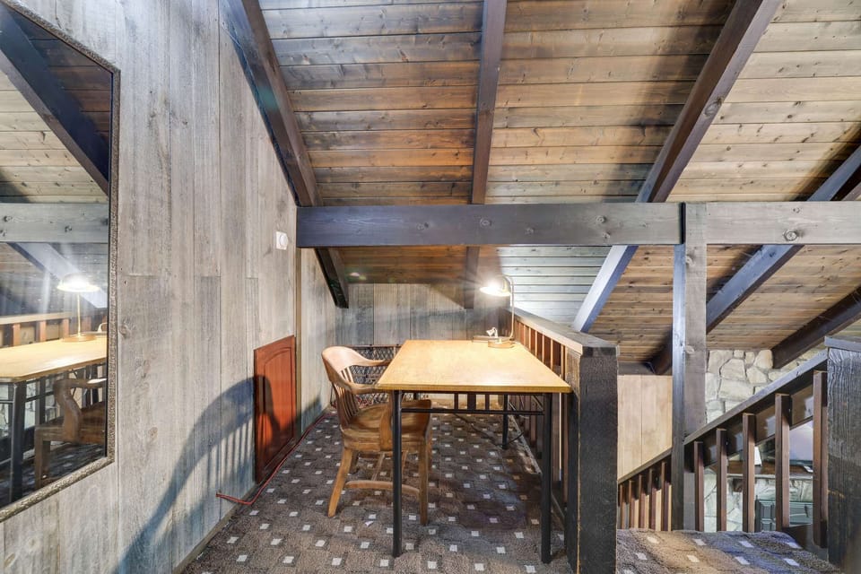 Computer workspace in the Loft facing the massive windows. Remote heaven (and do try and avoid work at all costs!)