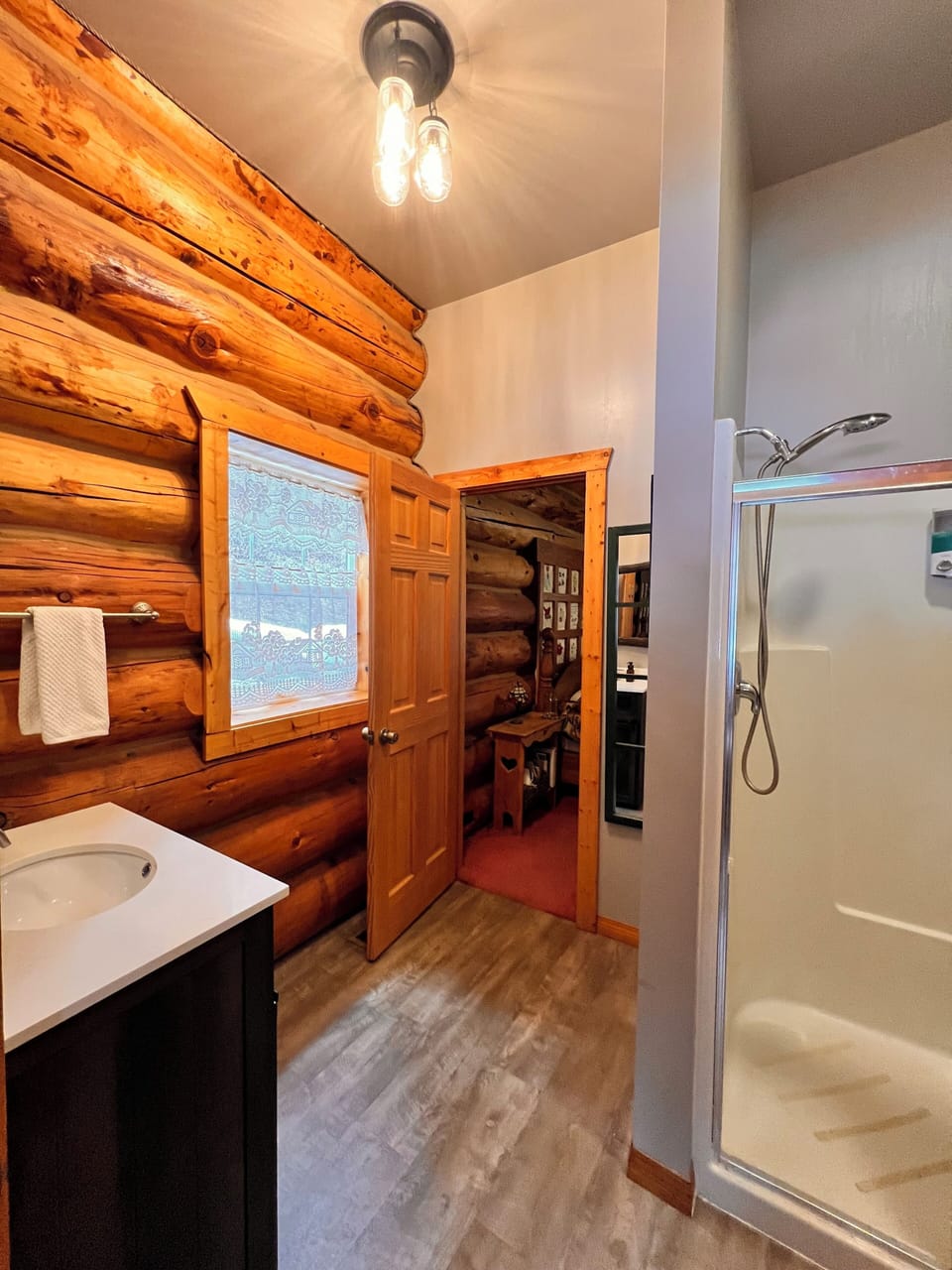 Shower.  Sink , toilet 