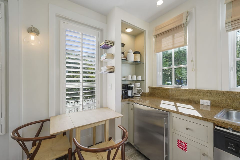 UNDER COUNTER FRIDGE, KEURIG, & COFFEE POT