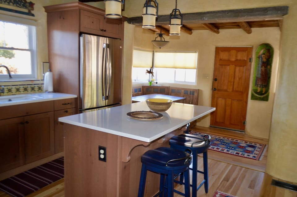 Kitchen island with seating for three