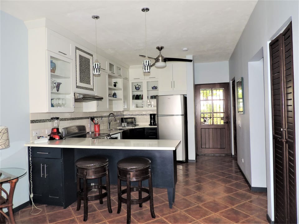 Kitchen
 Stools at counter for casual dining.