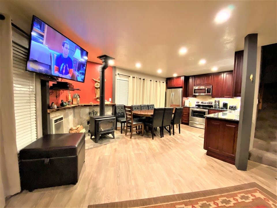 Kitchen and dining viewed from living room
