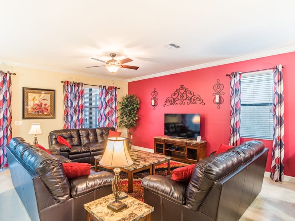 Living room with seating for 9