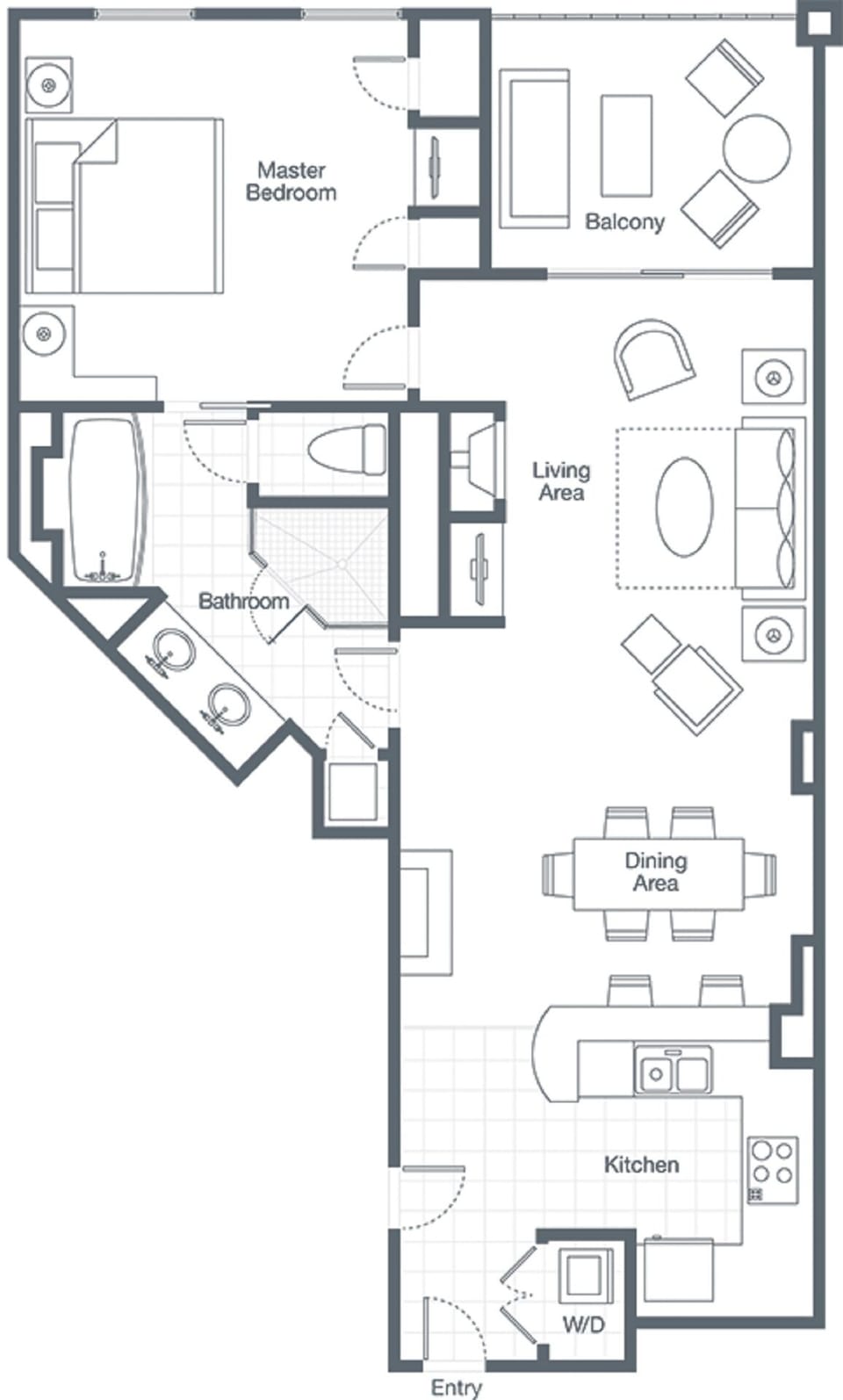 Floor Plan Example of Premium One Bedroom