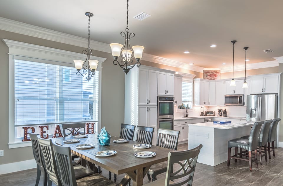 2nd floor kitchen, dining and living