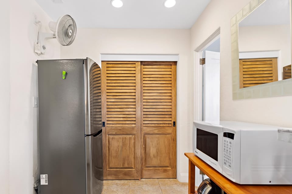 Full-Sized Refrigerator and Microwave