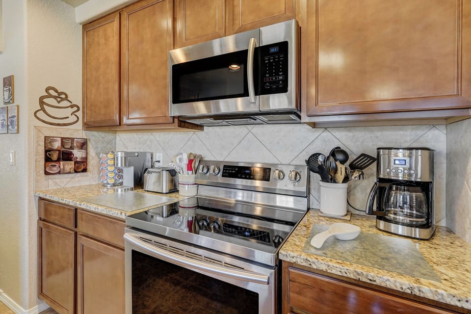 An abundance of cookware ensures you have everything you need to prepare meals