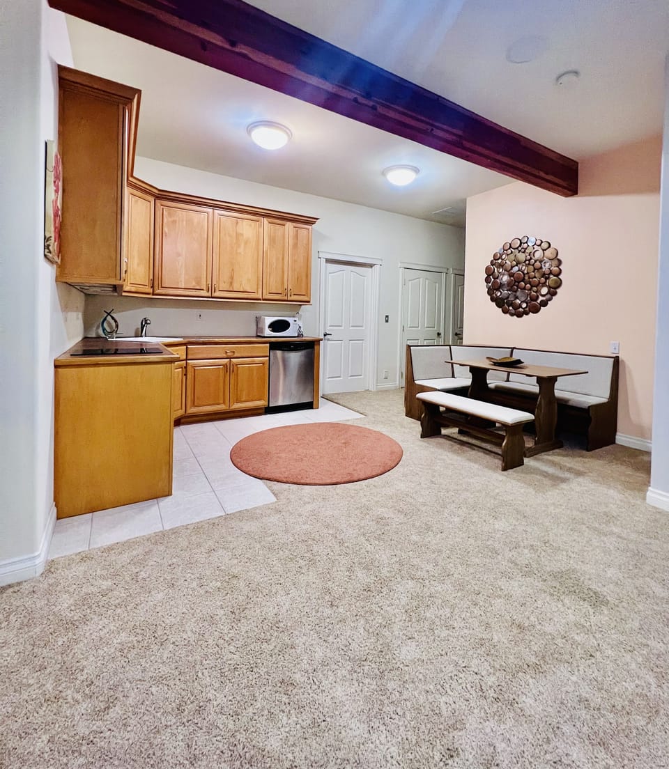 Spacious dining room area. 