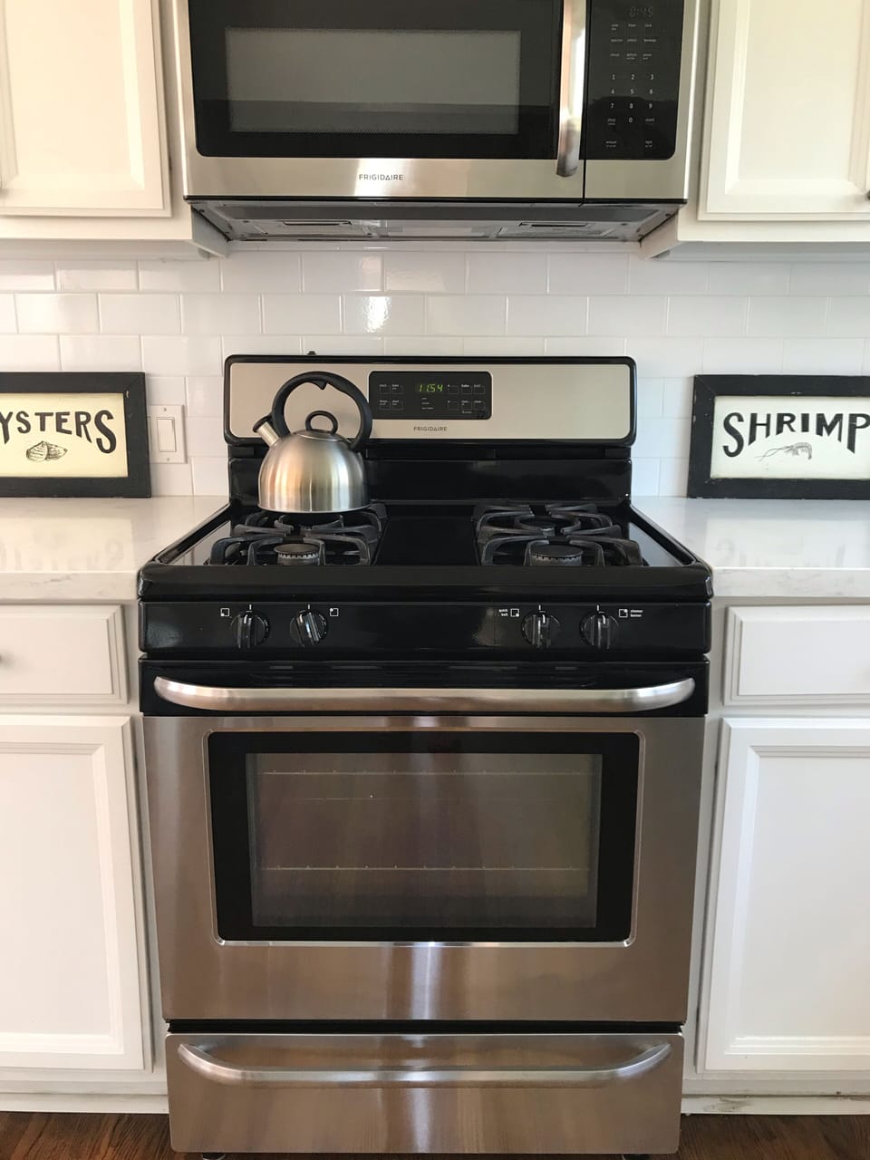 Stainless steel oven and microwave appliances 