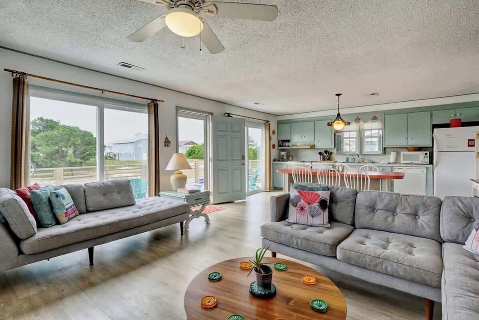 Open kitchen and living area