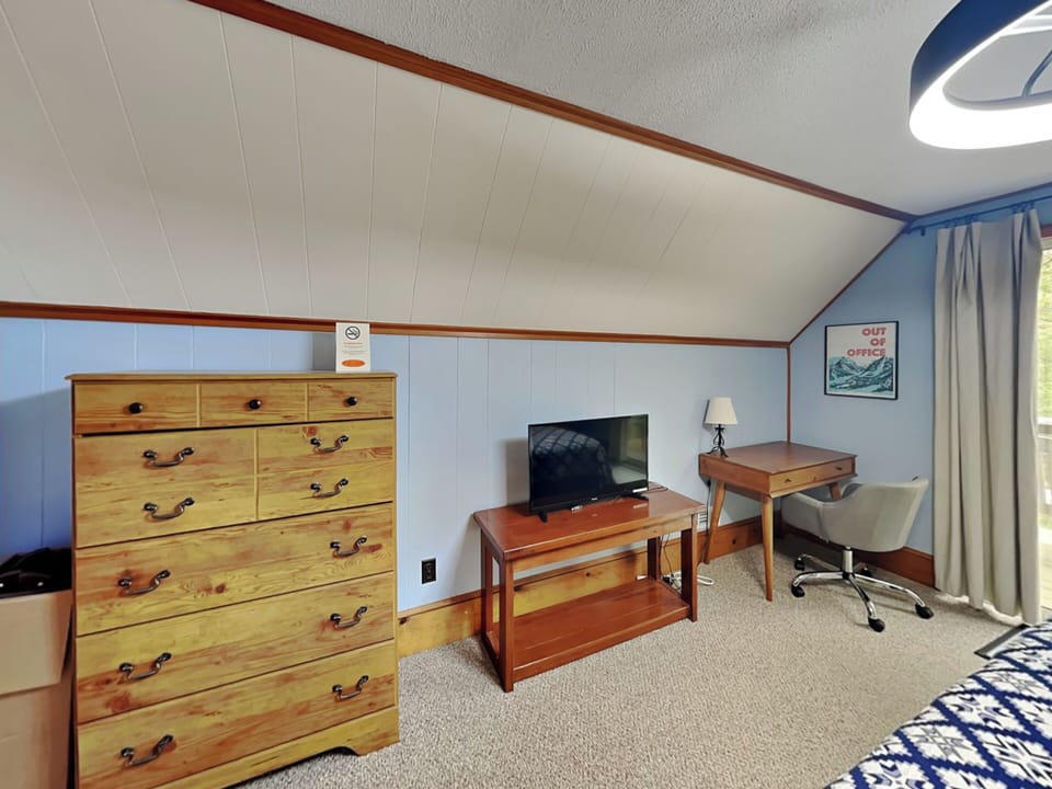 Upper Level Bedroom 1 - Queen Bed + Balcony Access