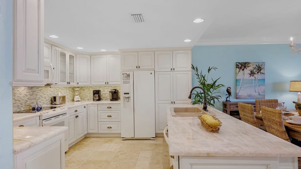 The kitchen has every appliance...