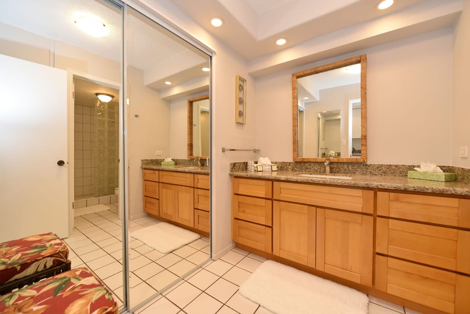 Spacious bathroom Mirrored Closet